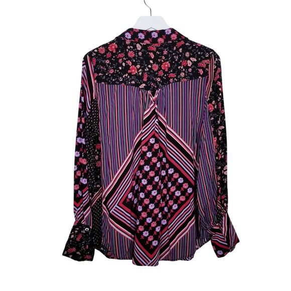 FREE PEOPLE Hazel Buttondown Floral Blouse - Size L - Picture 6 of 11